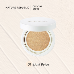 NATURE REPUBLIC GREEN DERMA MILD CICA SERUM COVER CUSHION SPF50+ PA+++ 01 LIGHT BEIGE