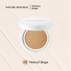 NATURE REPUBLIC GREEN DERMA MILD CICA SERUM COVER CUSHION SPF50+ PA+++ 02 NATURAL BEIGE
