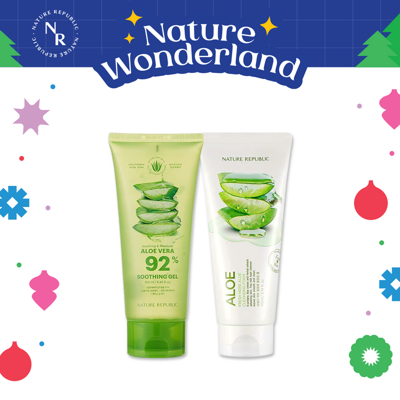 [CHRISTMAS BUNDLE] -  SOOTHING & MOISTURE ALOE GEL BOTTLE + FOAM CLEANSER