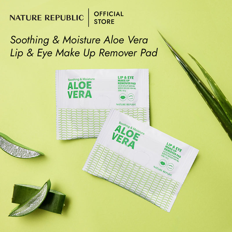 SOOTHING & MOISTURE ALOE VERA LIP & EYE MAKE UP REMOVER PAD