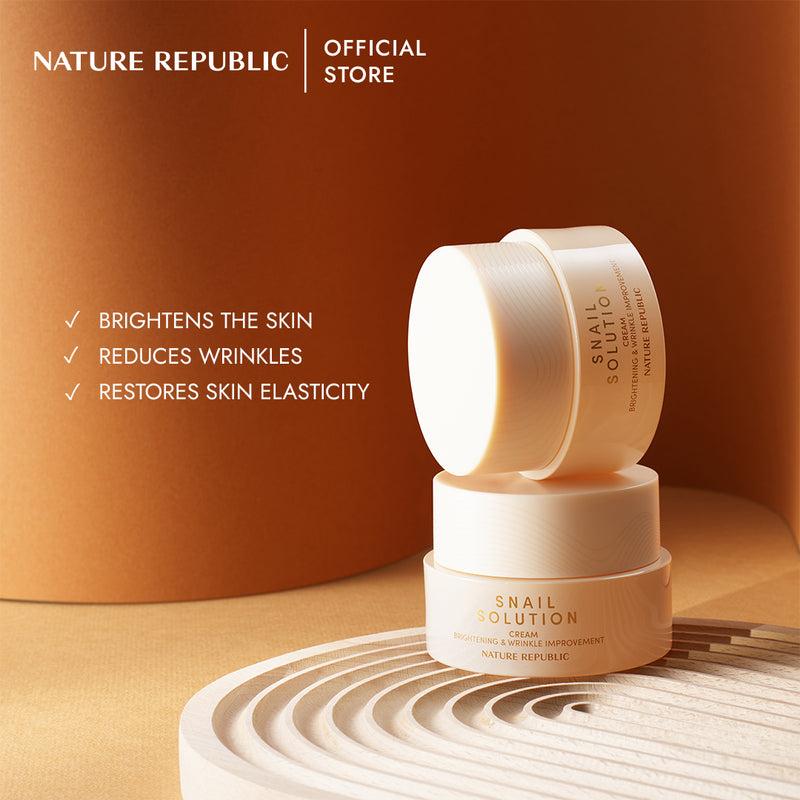 NATURE REPUBLIC SNAIL SOLUTION CREAM [BRIGHTENING & WRINKLE IMPROVEMENT]