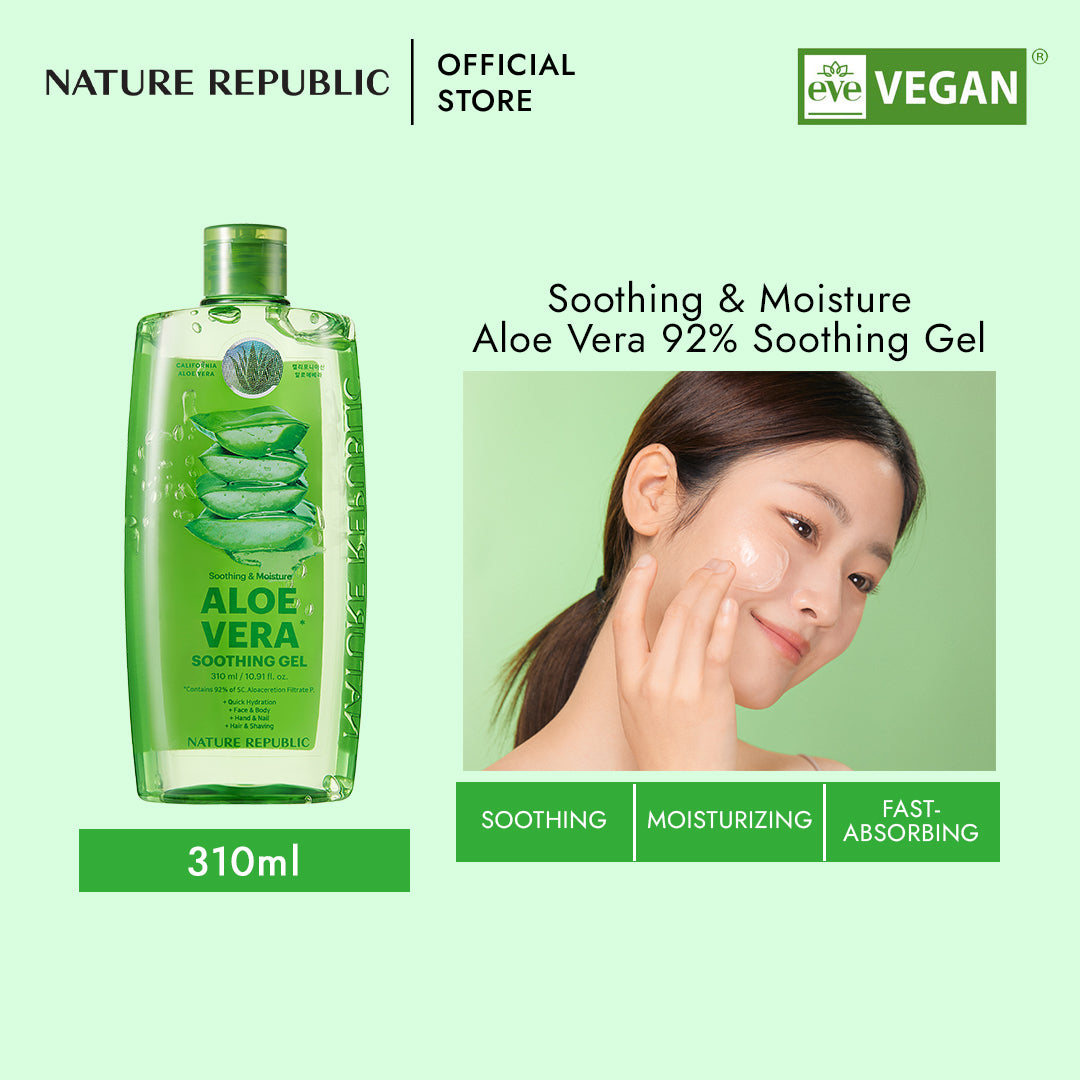 SOOTHING & MOISTURE ALOE VERA 92% SOOTHING GEL BOTTLE 310 ML