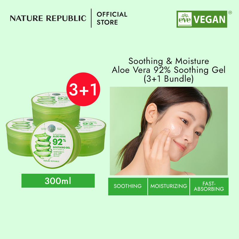 [SPECIAL BUNDLE] SOOTHING & MOISTURE ALOE VERA 92% SOOTHING GEL (3+1)