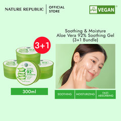 [SPECIAL BUNDLE] SOOTHING & MOISTURE ALOE VERA 92% SOOTHING GEL (3+1)