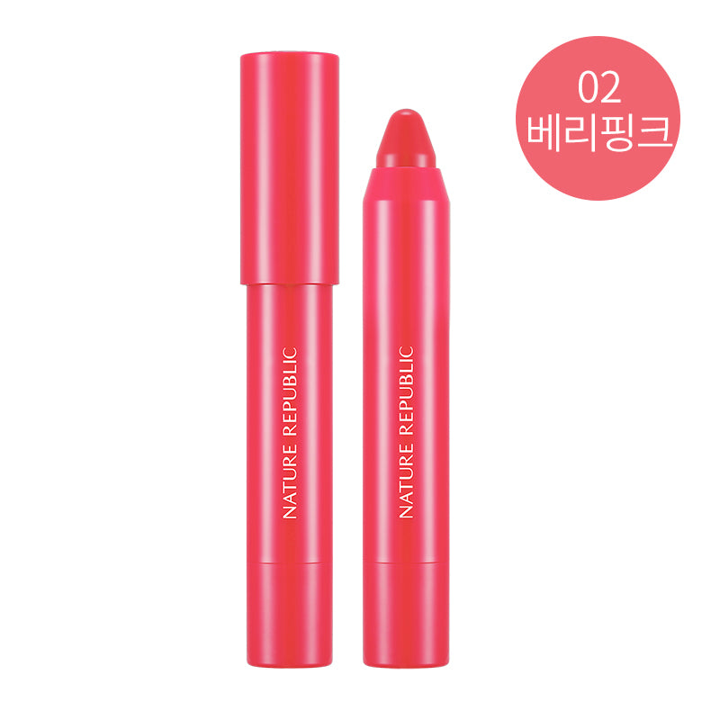 BY FLOWER ECO CRAYON LIP ROUGE 02 BERRY PINK